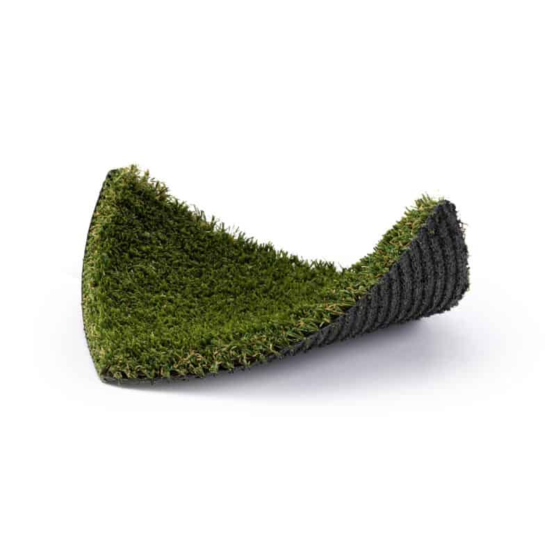 Dundee 77 turf product sample with front right and back left corners raised