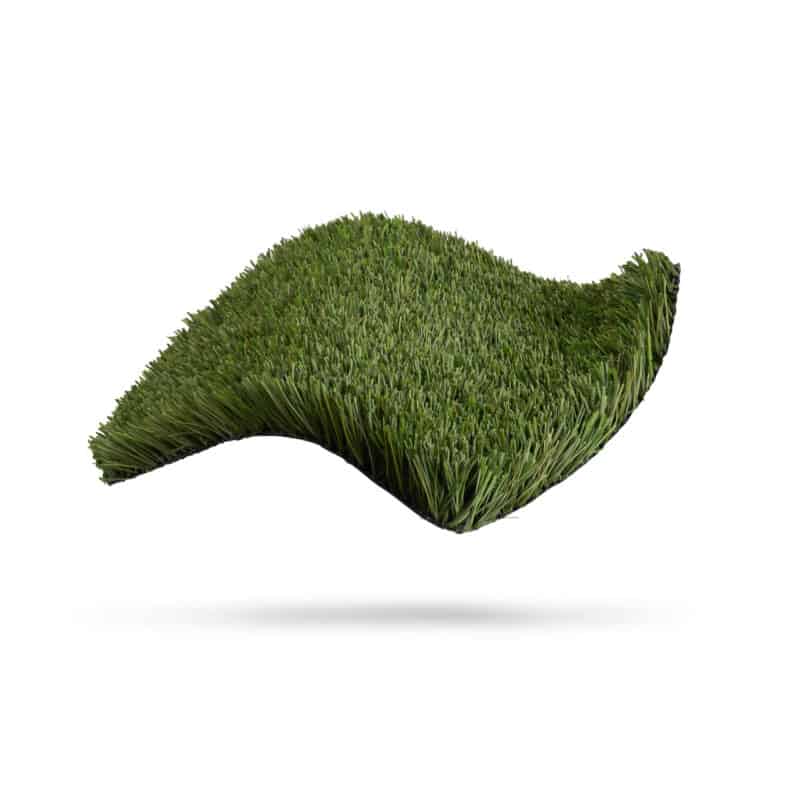 Bandera 87 turf product sample floating on white background and tilted towards the camera